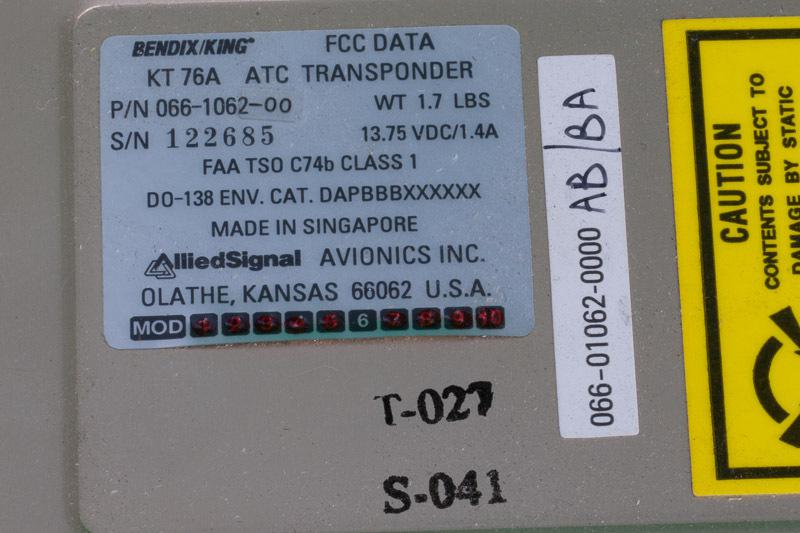 Bendix/King KT76A Transponder 066-1062-00 14 VDC, US $250.00, image 3