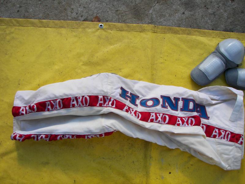 Honda axo racing pants finland, hjc helmet, knee guards
