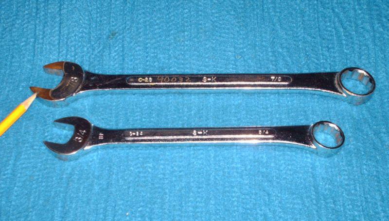 Two vintage s&k  combination wrench c-24, c28