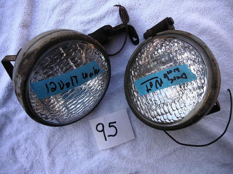 Pair accessory or fog lamps great for rat rod or vintage restored auto