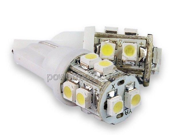 2x 12v white car led 10 smd t10 168 194 light bulb bulbs lamp side wedge pw008-2
