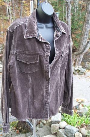 Women official harley davidson warm corduroy top xl brown  snap front