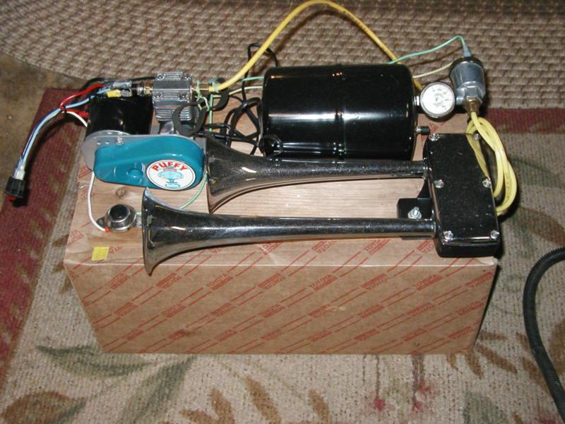 Purchase Vintage Hadley Dual Air Horn W/ Compressor Tank Valve Railroad Truck Boat in Pittsfield