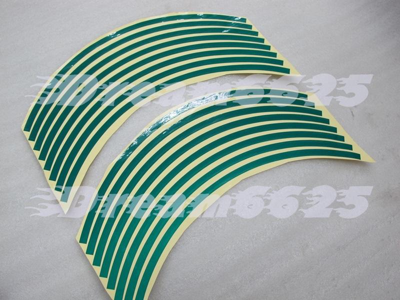 Rims sticker wheel stripe tapes 17" green for motor 7ds