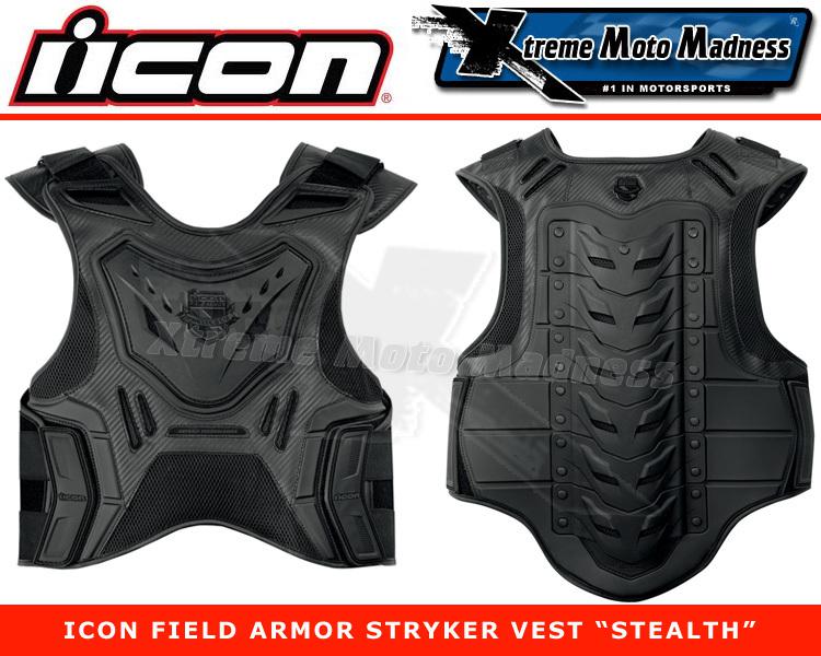 Icon field armor stryker stunt vest stealth black l-xl 27010612