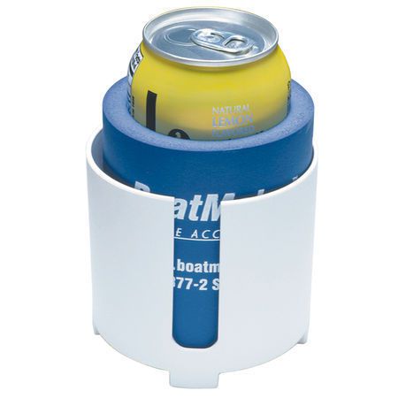 Boatmates drink holder with boatmates coozy, white
