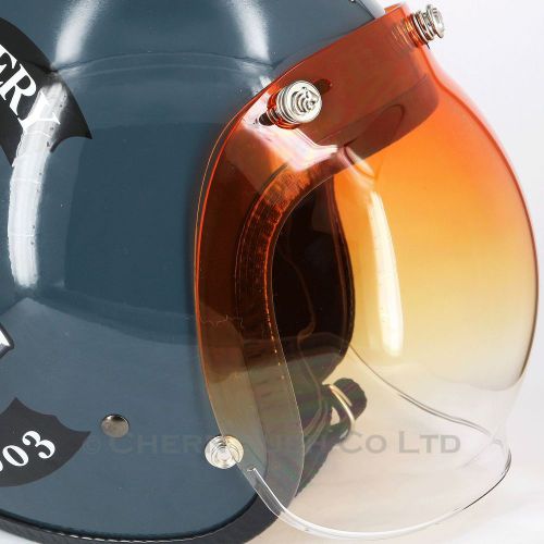 Silver lion bubble shield visor helmet face mask uv amber gradient for helmets