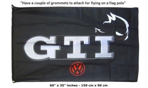 New vw volkswagen gti black logo flag banner sign 3x5 feet golf turbocharged