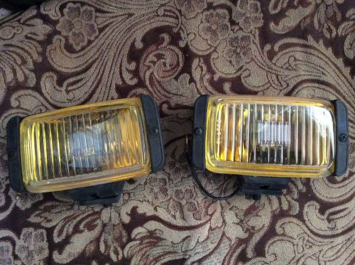 Vintage fog lamp yellow rectangular set of two.