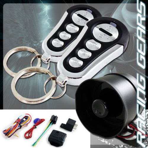 1 way anti theft security alarm system black chrome 5 button remote controller