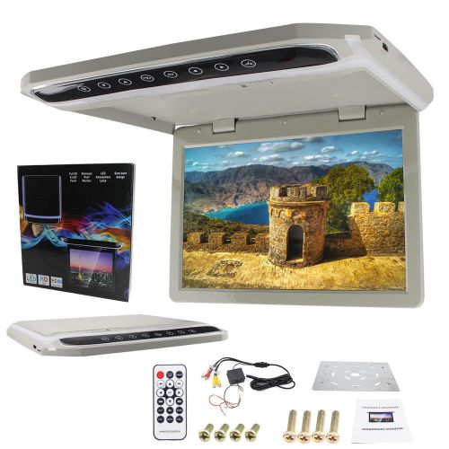 12.1&#034; lcd screen hdmi overhead roof mount monitor auto flip down sd/fm/1080p/led