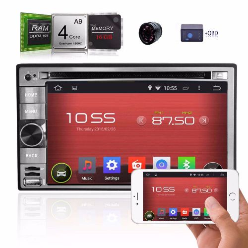 Gps navi android4.4 quad core 6.2"double 2 din car radio stereo dvd player+obd