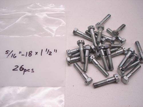 26 new nascar 5/16"-18 grade 9 drilled head bolts for safety wire 1-1/2" long