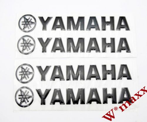 2 pairs black 3d gel fuel gas tank emblem badge fairing decal sticker for yamaha