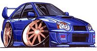 2005 2006 subaru sti wrx impreza cartoon t-shirt -5 different colors sizes s-3xl