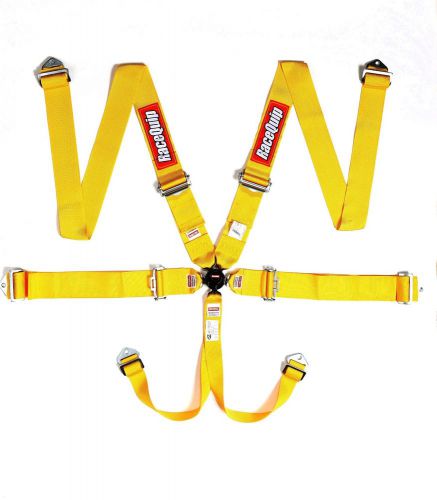 Racequip new dated 2019 yellow 6-pt camlock sfi/fia racing harness seat belts