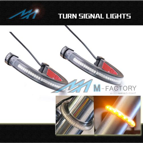 Led turn signals light bar for front fork fit suzuki dl 1000 v-strom 02-10