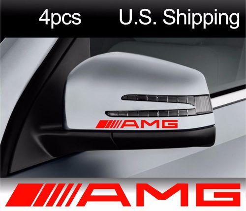 4 amg stickers decals door handle wheels wing mirror mercedes benz red