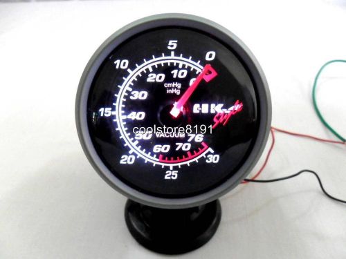New black smoke car vacuum gauge meter in cmhg inhg 60mm / 2.5&#034;