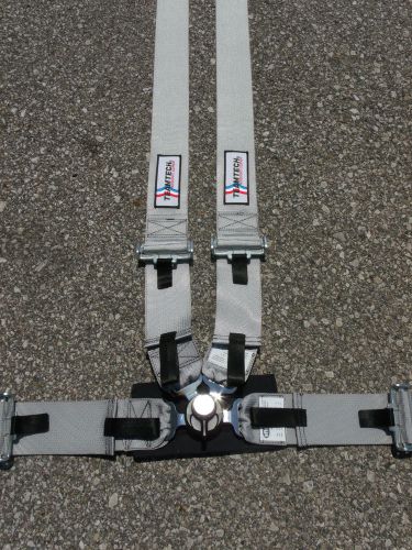 Teamtech silver/gray 4 point camlock racing safety seat belt harness- sfi 16.1!!