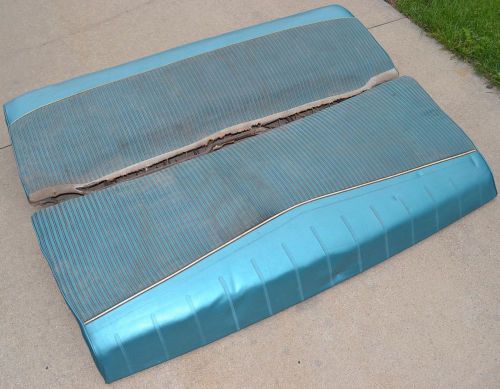 1963 ford galaxie 500 rear bench seat - teal crush vinyl with cloth - oem fomoco
