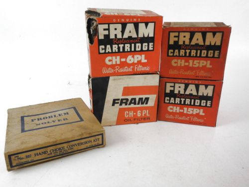 Vintage fram oil filters replacement cartridges &amp; a hand choke conversion kit