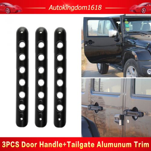 Door handle tailgate aluminum trim insert for 07-2016 jeep wrangler jk unlimited