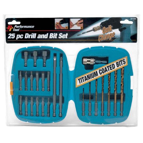 Performance tool w1343 drill bits drill bit set-25pc rapid change