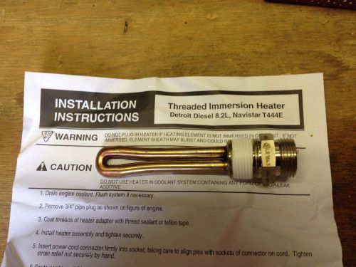 Zerostart block heater 350-0043 1995-03 7.3l ford and navistar t444e diesel