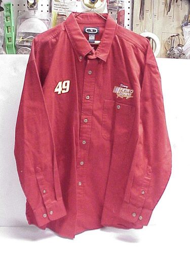X- large red three rivers pit crew uniform / shirt &#034;petro express racing&#034; ju2
