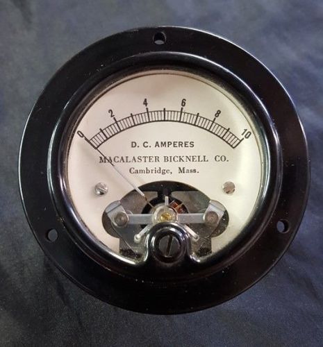 Vintage macalster bicknell co. 10 d.c. amperes aviation guage