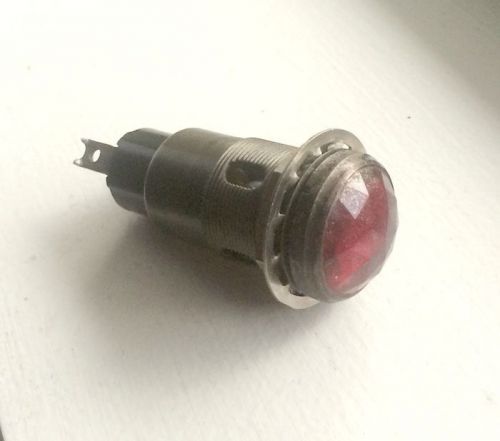 Vintage red faceted star lens gauge panel light hot rod  dialco old