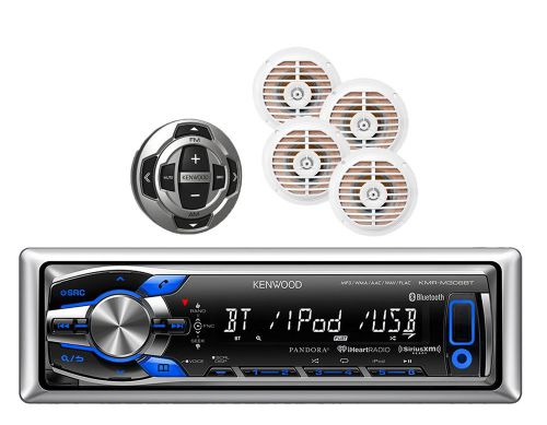 Kmr-m312bt boat mp3 usb pandora bluetooth player 4 enrock speakers+ wired remote