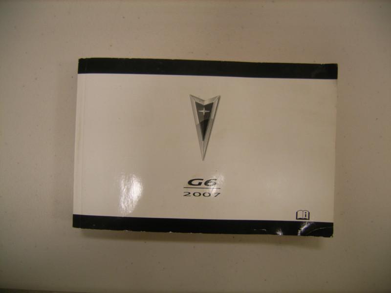 2007 pontiac g6 owner's manual 