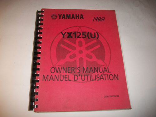 Official1988 yamaha yz125(u)  motorcycle  service shop manual   cmystore4more