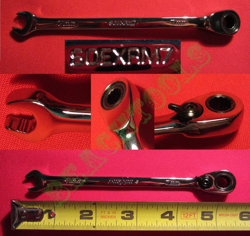 New snap on 12 pts flank drive plus combination 7mm ratcheting wrench - soexrm7