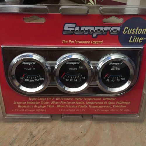 Buy Sunpro 2" Mechanical Water / Oil Temperature Gauge White, Chrome Bezel CP8207 in Kansas City