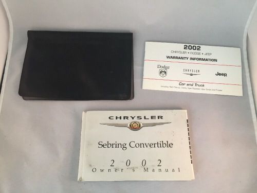 2002 chrysler sebring sedan owners manual owner&#039;s guide book &amp; case