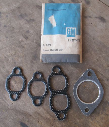 Nos chevrolet 1956-up  8 cyl. manifold gaskets set (exhaust) gm #3711675
