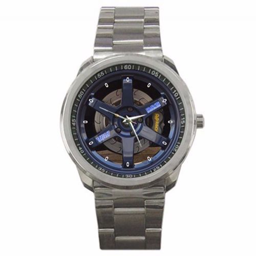 New item fs volk te37 magnesuim blue 18 wheel sport metal wristwatches