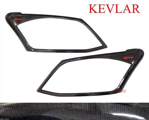 Black kevlar front head light lamp cover isuzu rodeo d-max dmax v-cross 2011-15