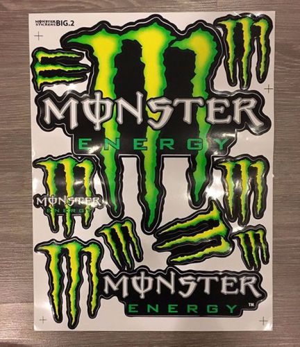 Monster energy logol sticker decals sponsor sheet huge large 13x10.5" graphic