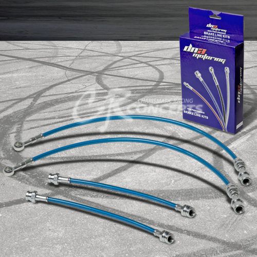 High performance stainless steel braided brake line 79-82 honda prelude ek blue