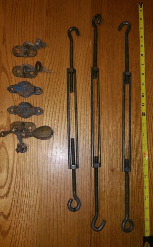 Vintage sail boat wooden mast sailboat turnbuckles pulleys