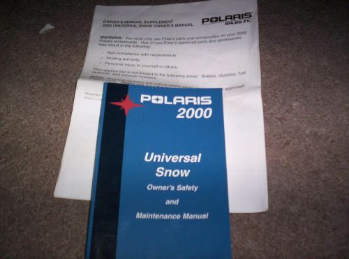 2000 polaris universal snowmobile owners maintenance safety manual 9915247 nice!