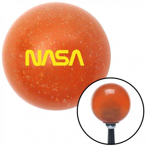 Yellow nasa logo orange metal flake shift knob with 16mm x 1.5 insert 1934