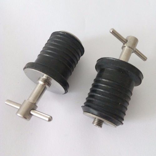 2 x 1&#034; drain plug rubber stainless steel twist boat hull livewell drain plugs