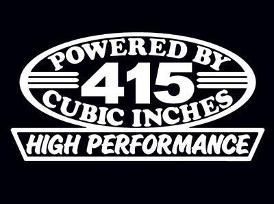 2 high performance 415 cubic inches decal set hp v10 engine emblem stickers