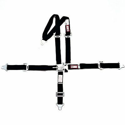 Rjs 2" latch &amp; link harness, bar mount, 32", snap in tabs, sfi approved, black
