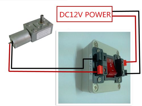 Dc12v high torque turbo worm geared motor metal gear w reversing control switch